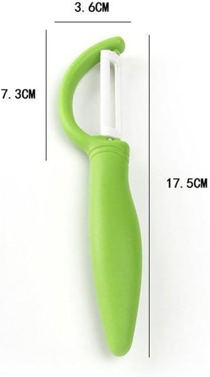 2 Pcs Green Ceramic Peeler for Household Use, Multi-purpose Ergonomic Design PP Material Handles for Kitchen, Restaurant, Snack Bar, Vegetables, Fruit