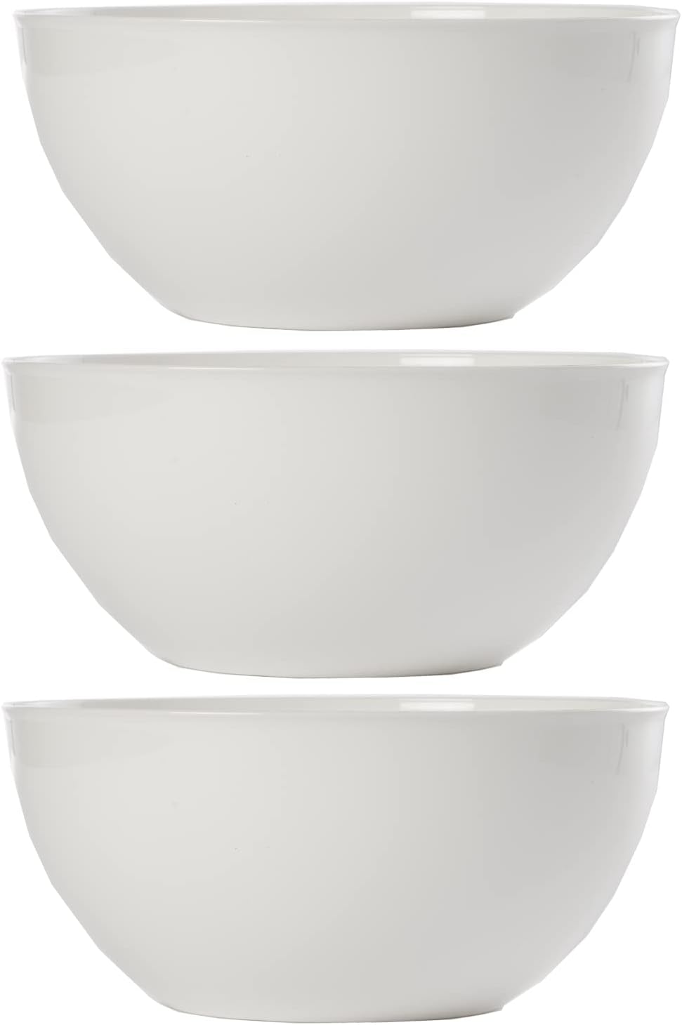 US Acrylic Vista Clear Plastic Salad and Serving 10-inch Bowls | set of 3 | Reusable, BPA-free, Made in the USA | 135 oz. capacity