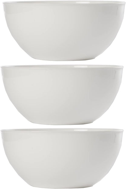 US Acrylic Vista Clear Plastic Salad and Serving 10-inch Bowls | set of 3 | Reusable, BPA-free, Made in the USA | 135 oz. capacity