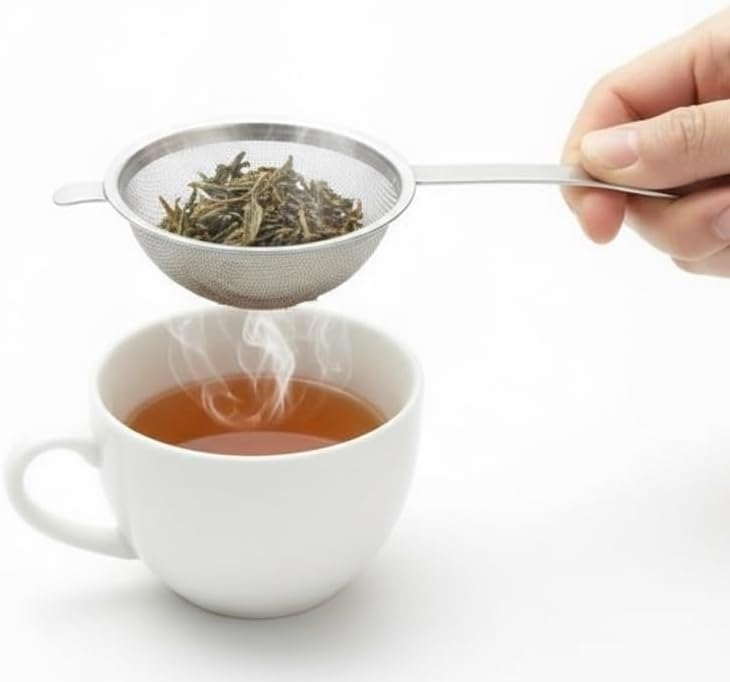 Japanese Fine Mesh Tea Sifter – Stainless Steel Tea Strainer for Matcha & Loose Leaf Tea -Made in Japan (Hammered Handle)