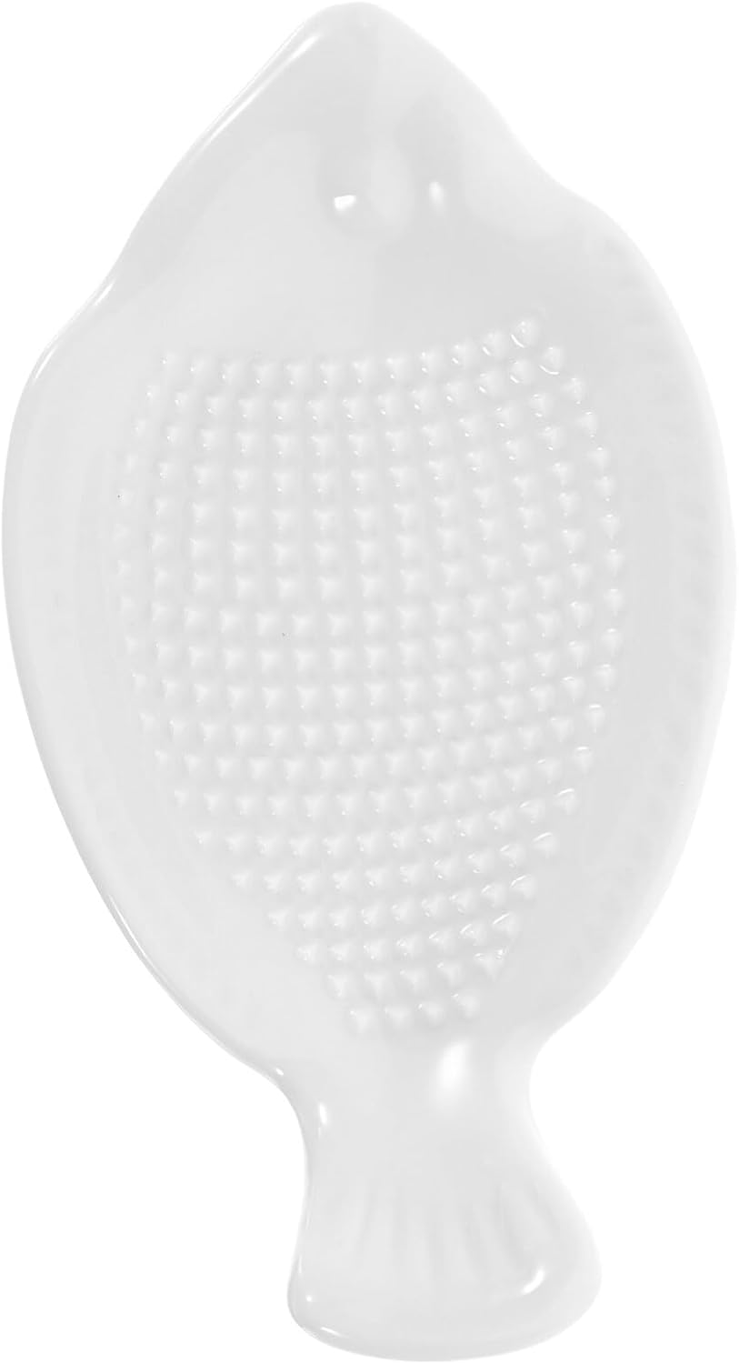 Zerodeko Ceramic Ginger Grater Plate Multi-Function Garlic Grater Kitchen Gadget Grinding Tool for Onion Cheese and Vegetables Home Use 4.72X2.67In