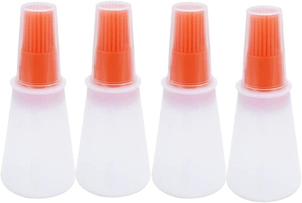 Silicone Oil bottle brush，BBQ/Pastry Basting Brushes,Silicone Cooking Grill Barbecue Baking Pastry Oil/Honey/Sauce Bottle Brush (4 PCS,Multicolor)