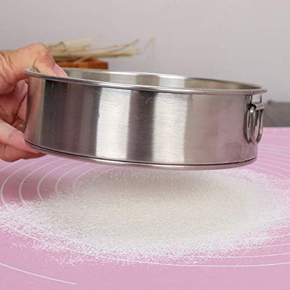 Flour Sifter Round Flour Sieve Strainer with 40 Mesh Premium Rustproof Stainless Steel Fine Mesh for Baking 7.87 inch x 1.97 inch