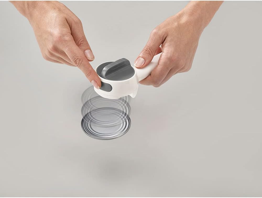 Joseph Joseph Can-Do Compact Can Opener Easy Twist Release Portable Space-Saving Manual Stainless Steel, Green