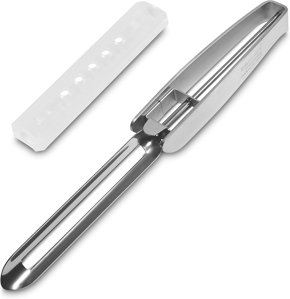 Stainless Steel Peeler Long Vegetable Peeler 8.5 inch Seki Japan | Potato Peeler Cabbage Peeler with Plastic Safety Cover