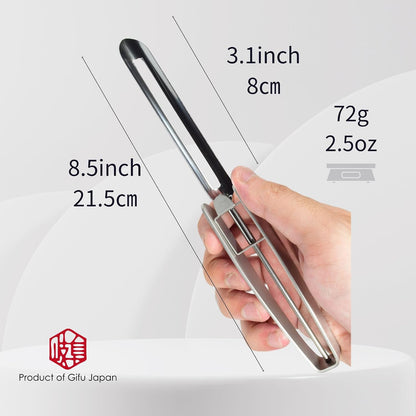 Stainless Steel Peeler Long Vegetable Peeler 8.5 inch Seki Japan | Potato Peeler Cabbage Peeler with Plastic Safety Cover