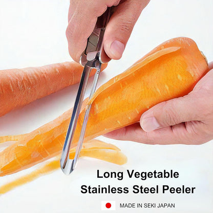 Stainless Steel Peeler Long Vegetable Peeler 8.5 inch Seki Japan | Potato Peeler Cabbage Peeler with Plastic Safety Cover