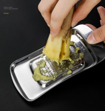 Stainless Steel Garlic Ginger Fruits Root Vegetable Grater Grinder Spoon for Kitchen (13.5 * 7)