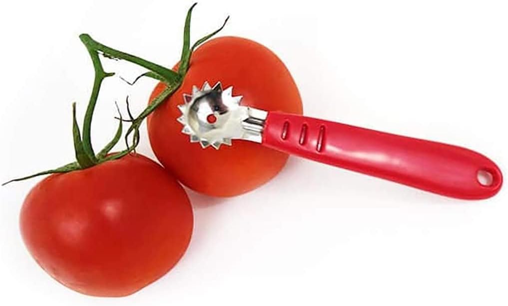 3 Pcs Tomato Huller Corer Stainless Steel Strawberry Stem (Red)