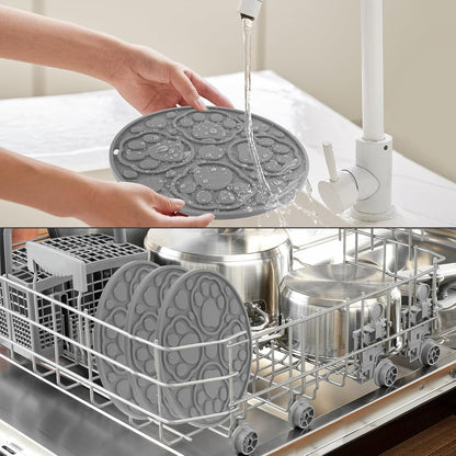 7 Inch Grey Silicone Trivet Mats Set for Hot Dishes 3 Pack | Non-Slip Heat Resistant Hot Pads Holders for Kitchen, Counter, Table - Anti Stain Plate Mats for Hot Pots and Pans