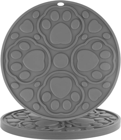 7 Inch Grey Silicone Trivet Mats Set for Hot Dishes 3 Pack | Non-Slip Heat Resistant Hot Pads Holders for Kitchen, Counter, Table - Anti Stain Plate Mats for Hot Pots and Pans