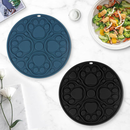 7 Inch Grey Silicone Trivet Mats Set for Hot Dishes 3 Pack | Non-Slip Heat Resistant Hot Pads Holders for Kitchen, Counter, Table - Anti Stain Plate Mats for Hot Pots and Pans
