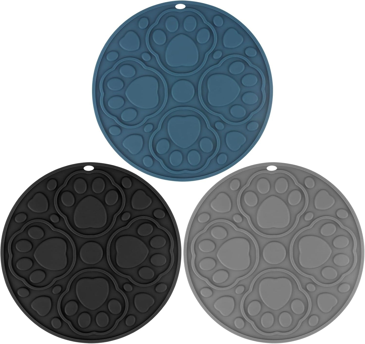 7 Inch Grey Silicone Trivet Mats Set for Hot Dishes 3 Pack | Non-Slip Heat Resistant Hot Pads Holders for Kitchen, Counter, Table - Anti Stain Plate Mats for Hot Pots and Pans