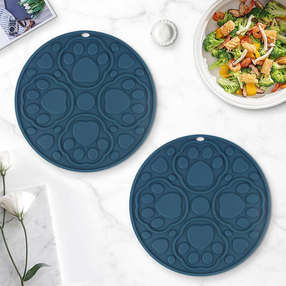 7 Inch Grey Silicone Trivet Mats Set for Hot Dishes 3 Pack | Non-Slip Heat Resistant Hot Pads Holders for Kitchen, Counter, Table - Anti Stain Plate Mats for Hot Pots and Pans