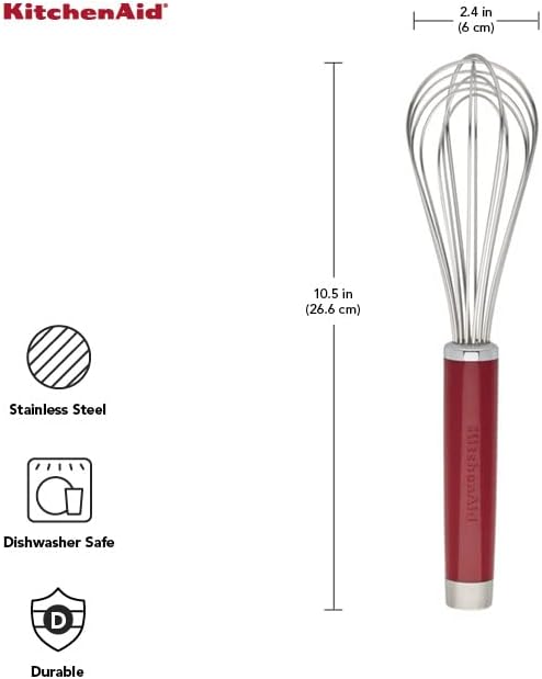 KitchenAid Gourmet Utility Whisk, 10.5-Inch, Matte Black