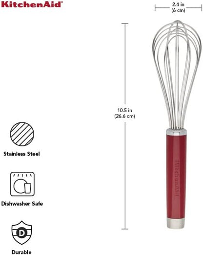 KitchenAid Gourmet Utility Whisk, 10.5-Inch, Matte Black