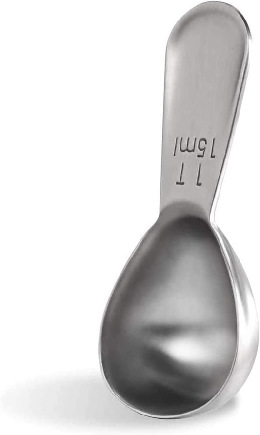 Coffee Scoop: U-Taste 18/8 Stainless Steel Measuring Coffee Scoop 2 tablespoon, Short Handled Measure Scooper for Ground Coffee, Bean in Canister (Silver, 2Tbsp/30ml)