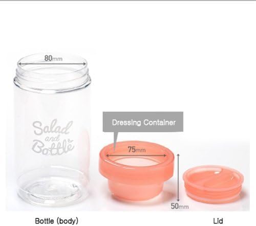 Komax Salad Bottle Set of 2, with Leak Proof Salad Sauce Dressing Case (Pink, Green)