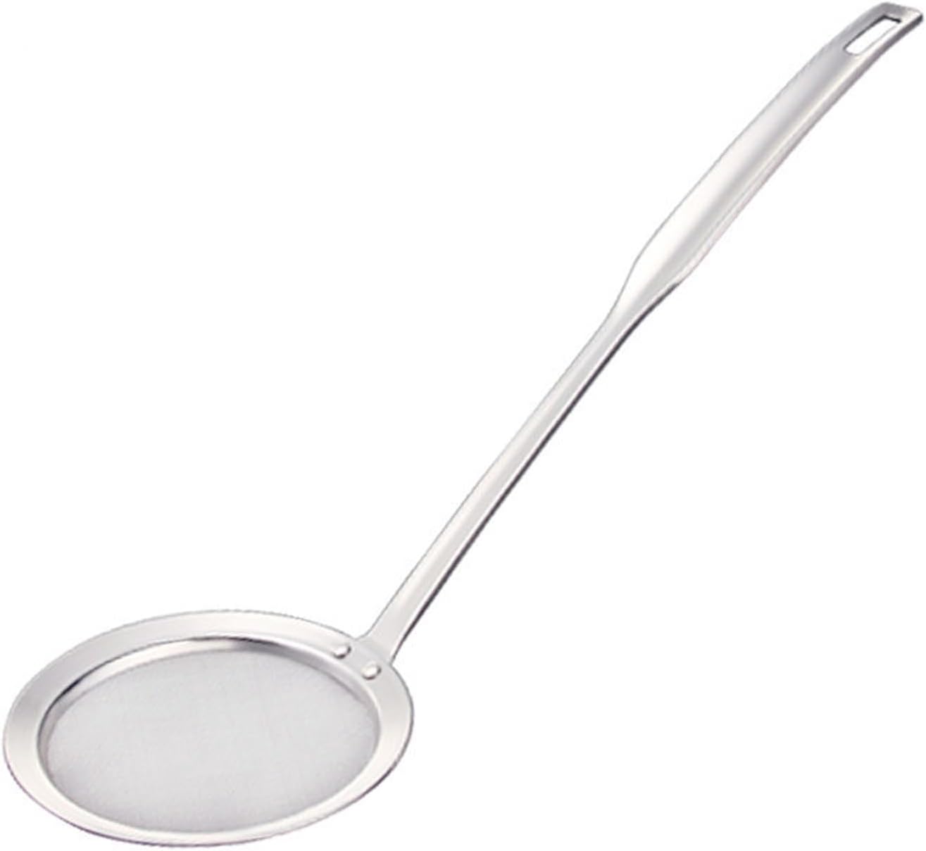Stainless Steel Fat Skimmer Spoon, Kitchen Fine Mesh Food Strainer and Hot Pot Skimmer with Long Handle for Skimming, Cooking, Frying, Grease, Gravy and Foam (5.5")