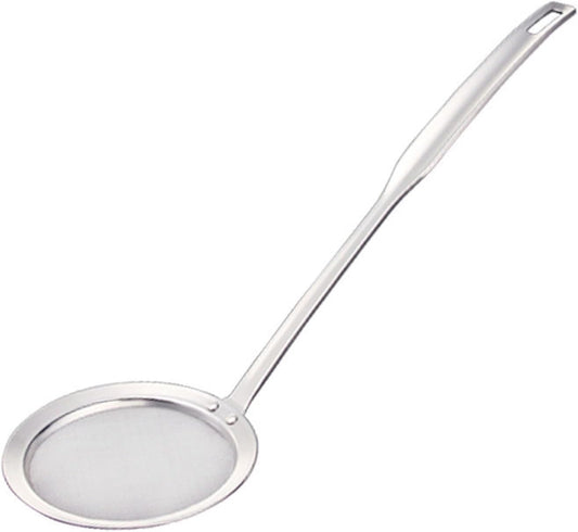 Stainless Steel Fat Skimmer Spoon, Kitchen Fine Mesh Food Strainer and Hot Pot Skimmer with Long Handle for Skimming, Cooking, Frying, Grease, Gravy and Foam (5.5")