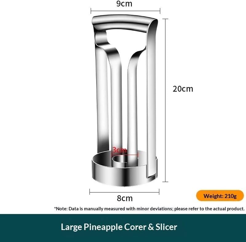 Stainless Steel Pineapple Cutter Slicer and Corer, 8cm Easy Twist Fruit Core Remover Tool with Ergonomic Handle, Fast Peeler Ring Slicer for Kitchen (10cm)