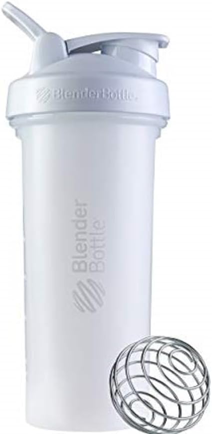 BlenderBottle Classic V2 Shaker Bottle Perfect for Protein Shakes and Pre Workout, 28-Ounce, Clear/Black