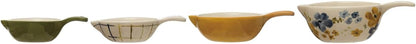 Creative Co-Op Hand-Painted Stoneware Measuring Cups, Multicolor