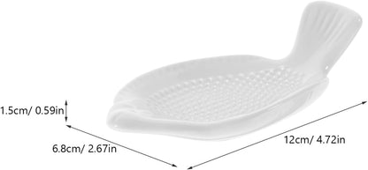 Zerodeko Ceramic Ginger Grater Plate Multi-Function Garlic Grater Kitchen Gadget Grinding Tool for Onion Cheese and Vegetables Home Use 4.72X2.67In
