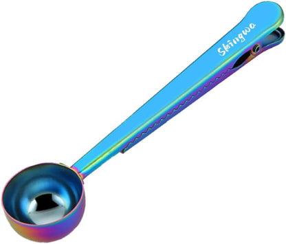 Coffee Scoop with Bag Clip, Multi-Function Milk Powder Measuring Spoon, 20ml (Black)