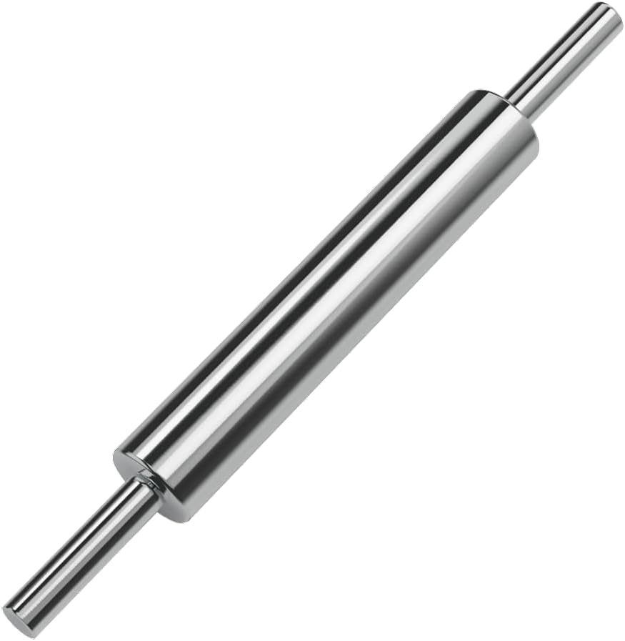 Rolling Pin (17 Inches) –304 Stainless Steel Roll Pins for Baking Pizza Dough Pie Cookie-Dough Roller& Smooth Construction - Essential Kitchen Utensil