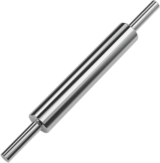 Rolling Pin (17 Inches) –304 Stainless Steel Roll Pins for Baking Pizza Dough Pie Cookie-Dough Roller& Smooth Construction - Essential Kitchen Utensil