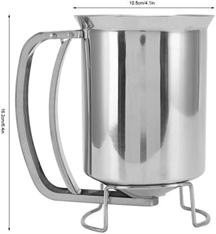 Stainless Steel Pancake Batter Dispenser, 1000ml, Handheld Pourer with Easyflow Spout for Cupcakes, Waffles, Crepes, Muffins