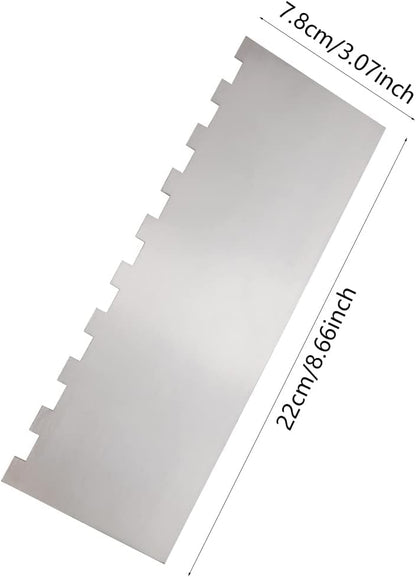 8.6 Inch Stainless Steel Cake Scraper Metal Scraper for Cake Smoother Leveler Scraper Cake Decorating Comb Cake Cutter for Mousse Butter Cream