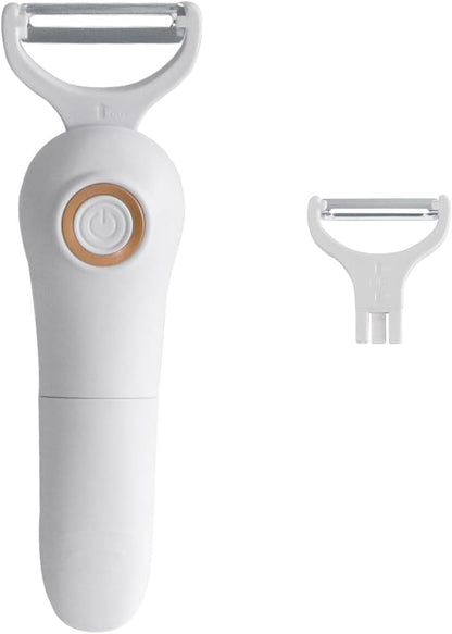 2-in-1 Electric Peeler | Auto Blade for Fruits/Vegetables | 2 Interchangeable Blades | 2*AAA | Kitchen, Travel, Camping