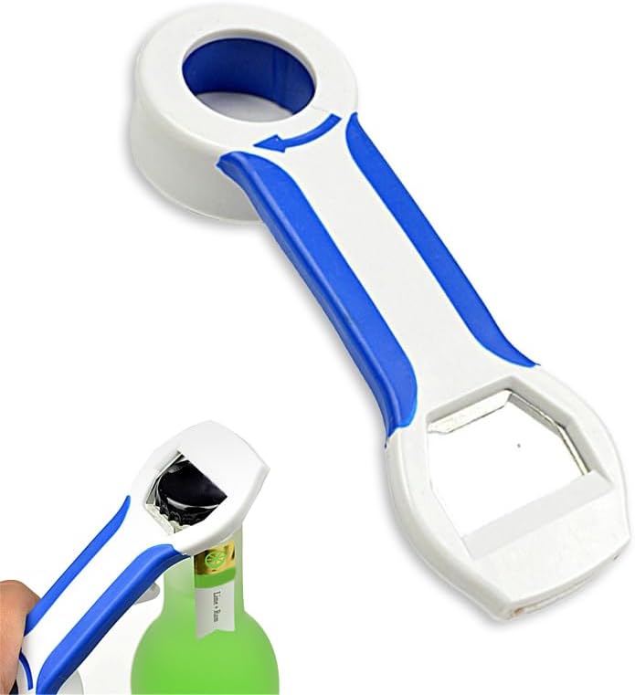 Soda Bottle Opener Tool 4-in-1 Grip Bottle Opener Lids off Jar Opener for Easy Opening Twist Caps Canning Lids Can Tabs Multifunctional Plastic Tool Kitchen Gadgets for Arthritis Relief