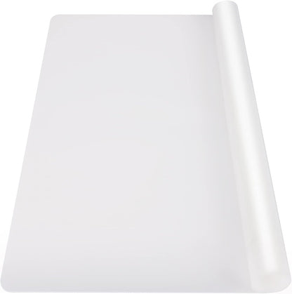 Ewen 35.6x23.5in 2mm Silicone Mats for Kitchen Counter, Thick Heat Resistant Silicone Mat, Extra Large Non-Stick Pastry Mat Glass Top Stove Cover Countertop Protector for Baking Coffee Bar Translucent