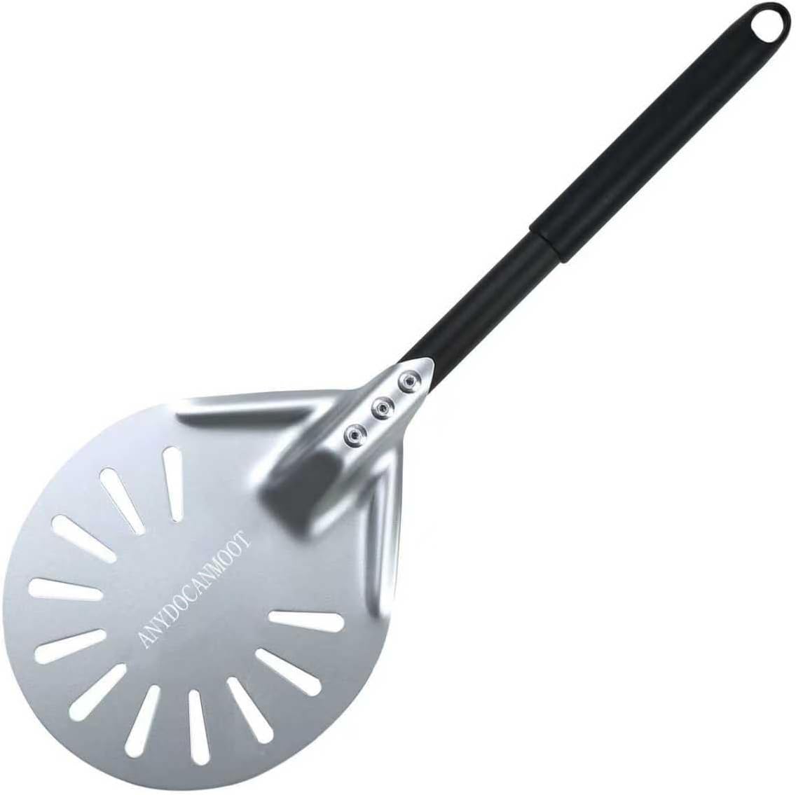 Perforated Pizza Peels 6 INCH pizza spatula paddle Long Handle Metal Pizza Spatula for Indoor and Outdoor (6 Inch)