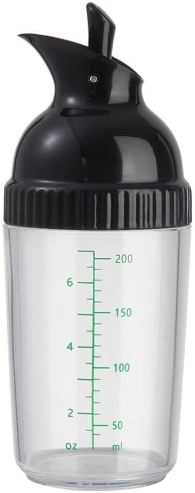 Wokyo Salad Dressing Shaker, Homemade Salad Dressing Bottle Mixer Measure Dripless Pour, Leak-free, Soft Grip, Dishwasher Safe BPA Free (Green)
