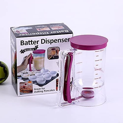 Pancake Cupcake Batter Dispenser for Waffles, Muffin Mix, Crepes, Cake Purple