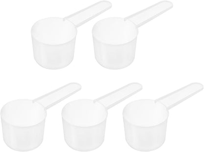 uxcell 5Pcs Plastic Measuring Spoons 30g/60ml Table Spoon Powder Scoops Spoon for Measuring Coffee Protein Powder Spices, Clear