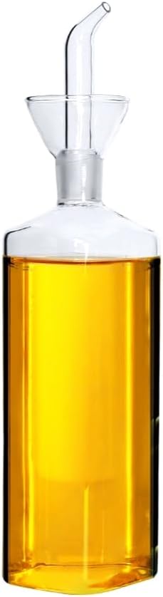 LandHope Oil Bottle Glass Olive Oil Dispenser Bottle Glass Cooking Oil Vinegar Measuring Dispenser With Spout for Kitchen and BBQ (125ml/4.27oz)