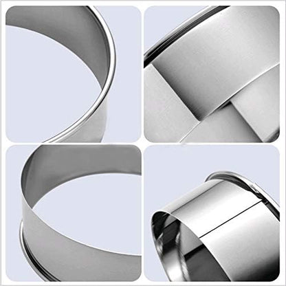 Cookie Cutters - Biscuit Cutters/Stainless Steel Dumpling Cutters/Cake Pastry Cutters/Cake Cookie Scone Cutters Molds stamps for Cooking Baking (3Pcs, Round Edge)