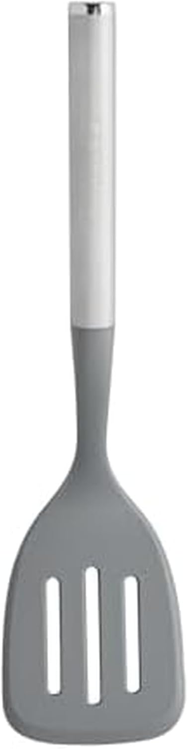 KitchenAid Spoon Spatula with Curved Edges and Stainless Steel Handle, Nonstick Safe, Durable, Dishwasher Safe