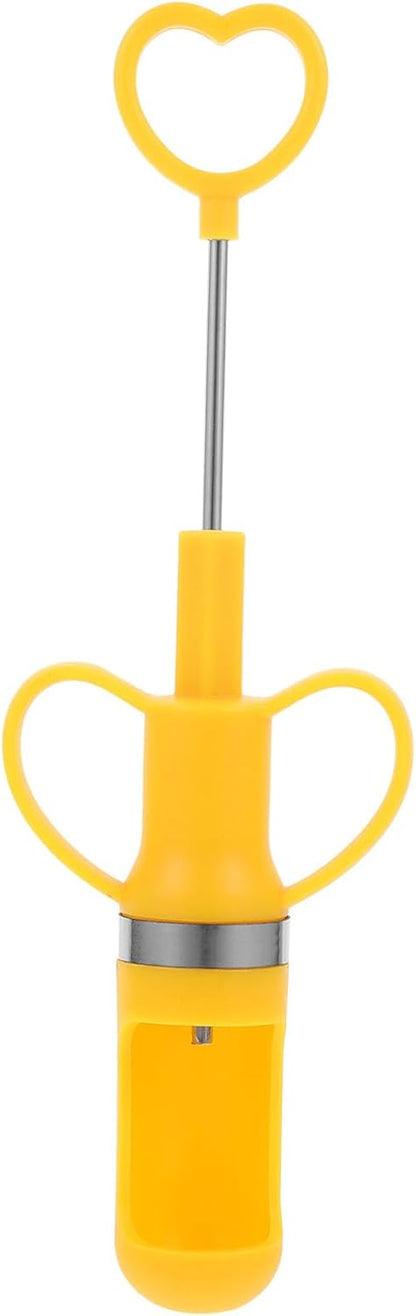 Luxshiny Handheld Fruit Core Remover Tool for Cherries and Red Dates, Portable Yellow Cherry Pitter with Design, Kitchen Seed Removing Gadget for Cooking and Baking