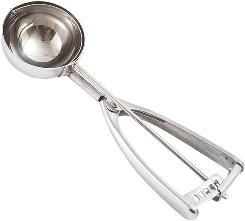 Ice Cream Scoop, 3Pcs Stainless Steel Cookie Scooper with Trigger Release, Melon Baller Scoops, Scooper for Cookie Dough Muffin Baking & Dessert, Fruit and Meatball, 3 Size - Large/Medium/Small