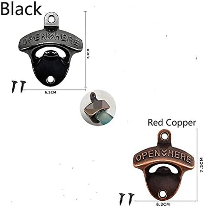 Beer bottle openers Cast Iron wall mounted bottle opener(Set of 2With screws)
