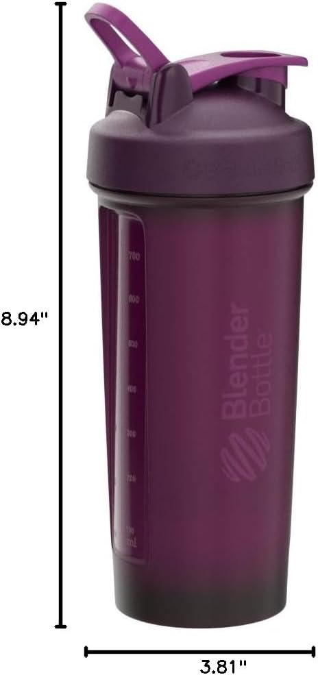 BlenderBottle Classic V2 Shaker Bottle Perfect for Protein Shakes and Pre Workout, 28-Ounce, Clear/Black