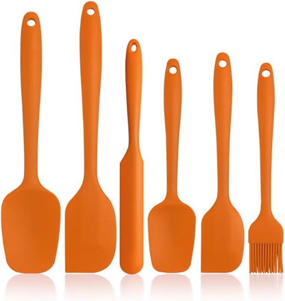 6-Piece Silicone Spatula Set | One-Piece Seamless | Heat-Resistant | Nonstick Safe (Pink)