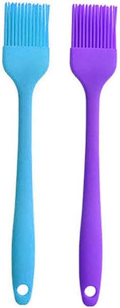 Silicone brush, Oil Brush for BBQ Kitchen Cooking Baking and Grilling (7 PCS,Rose red) - Colors B