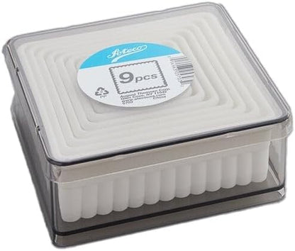 Ateco Plain Edge Round Cutter Set in Graduated Sizes, Durable, Food-Safe Plastic, 9 Pc Set, Blue
